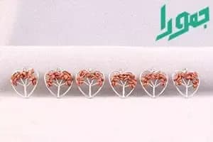 مدال درخت زندگی دلربا قهوه ای قلبی — تصویر ۳