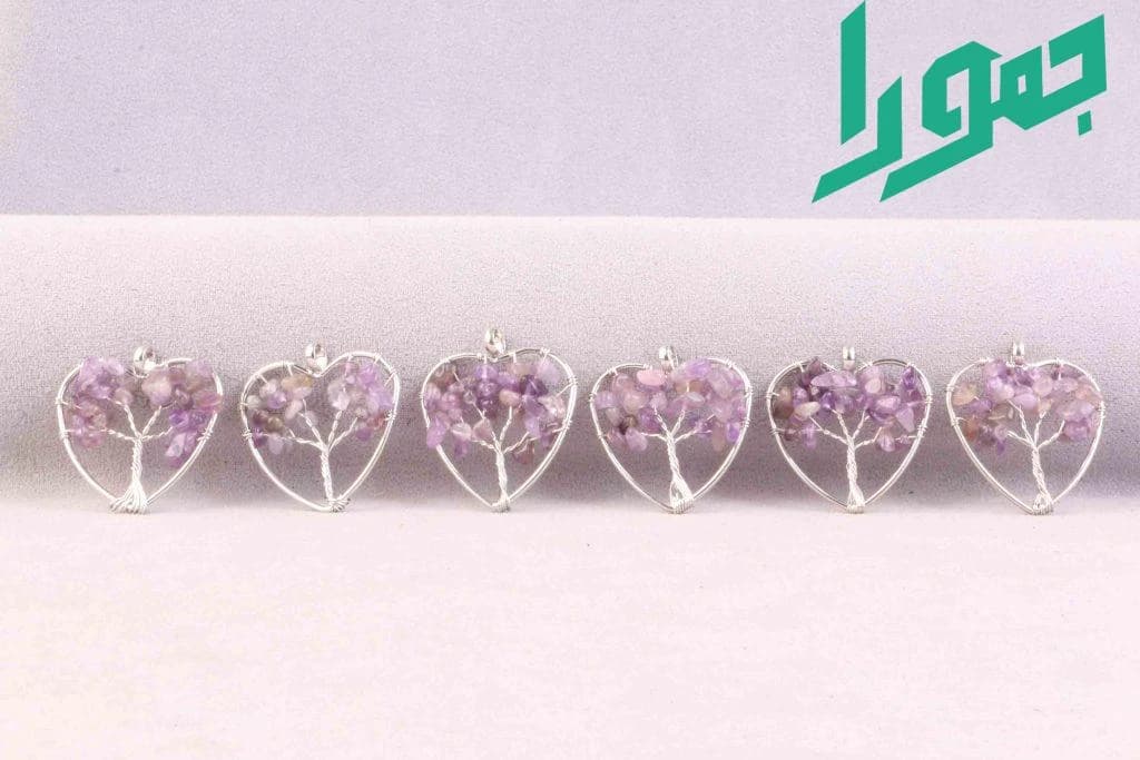 مدال درخت زندگی آمیتیست قلبی
