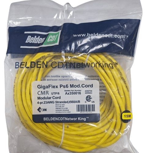 کابل شبکه پچ کورد Cat6 بلدن (Belden) طول 15 متر