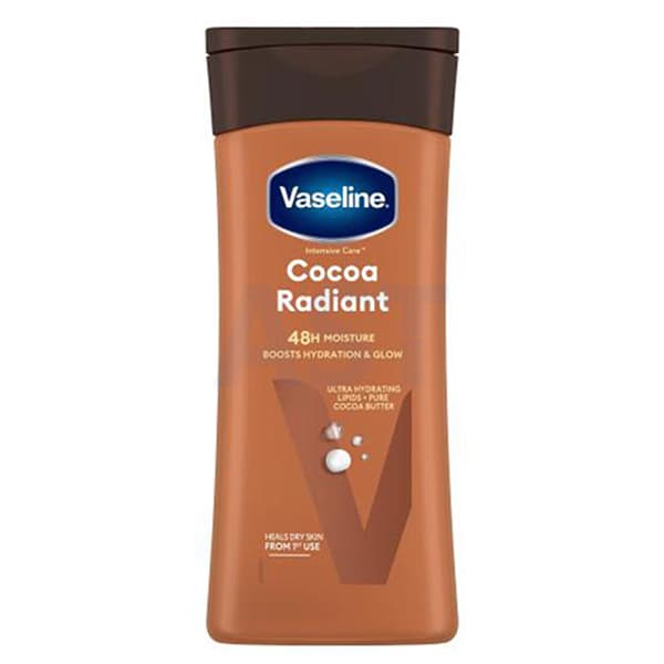 لوسیون بدن وازلین مدل Cocoa Radiant درخشان کننده پوست حجم 200 میلی‌لیتر