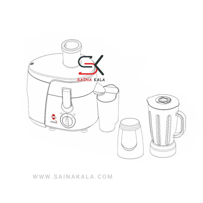 آبمیوه گیری سه کاره پارس خزر مدل ویتافروت | پارچ شیشه ای | vitafruit - ساینا کالا — تصویر ۲