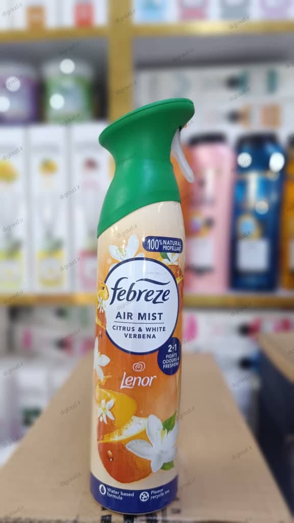 اسپری خوشبو کننده محیط فبرز febreze رایحه مرکبات و شاهپسند سفید sitrus white vebrena
