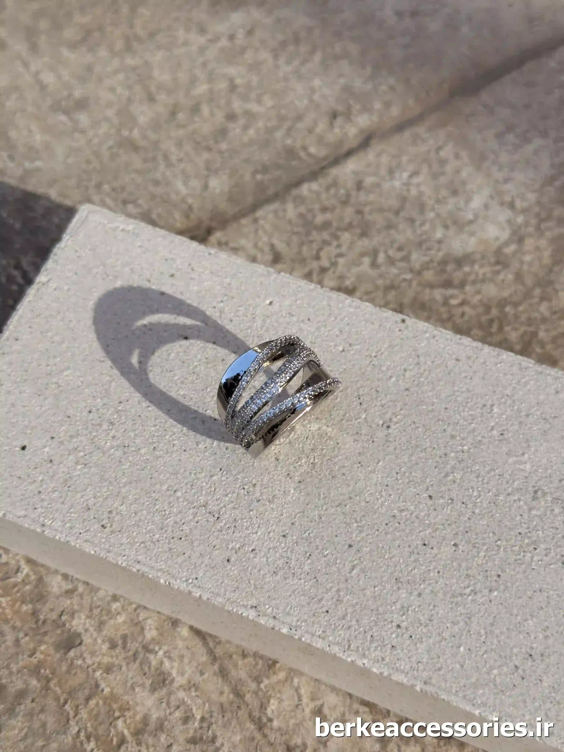 انگشتر جواهری استیل ژوپینگ — تصویر ۲
