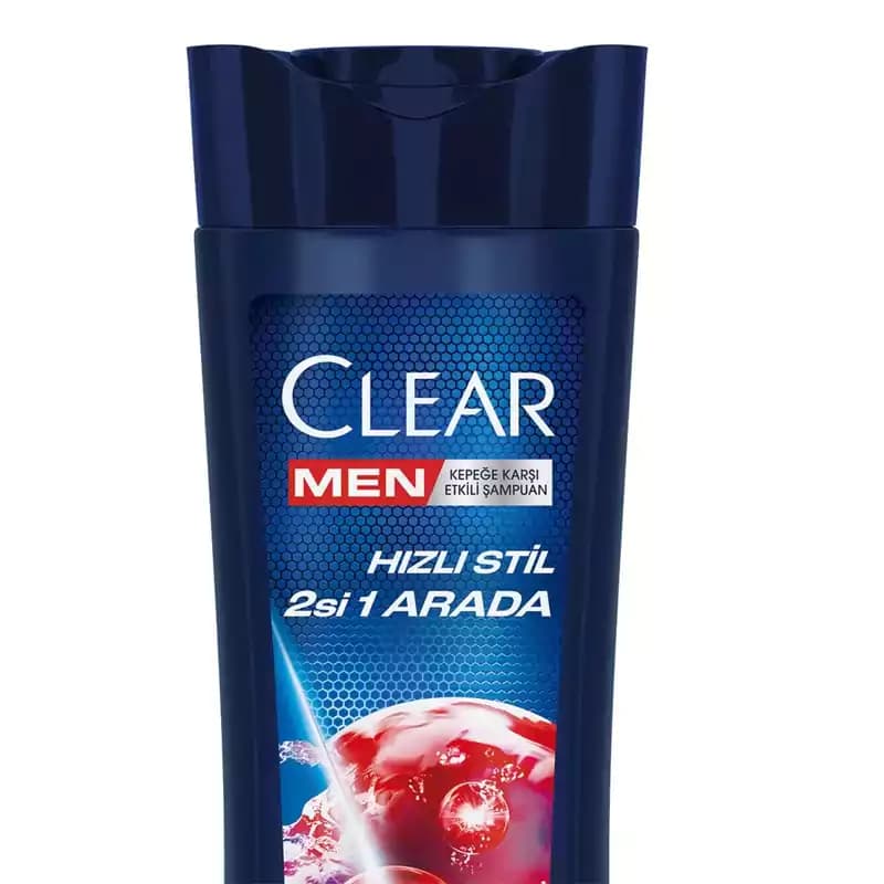 شامپو کلیر Clear مردانه اصل 2 در 1 مردانه Hizli stil حجم 350 ml — تصویر ۸