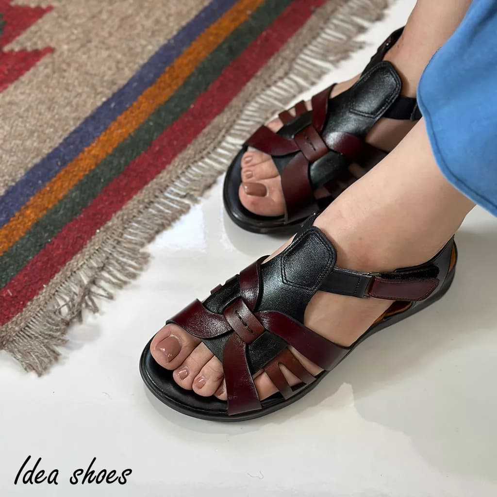 صندل چرم دخترانه مدل پروانه کد 110 — تصویر ۳