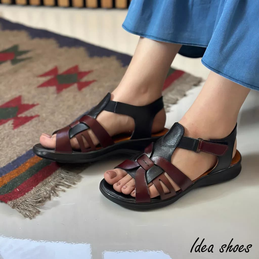 صندل چرم دخترانه مدل پروانه کد 110 — تصویر ۵