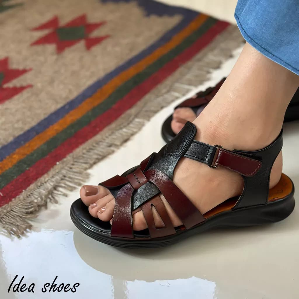 صندل چرم دخترانه مدل پروانه کد 110 — تصویر ۲