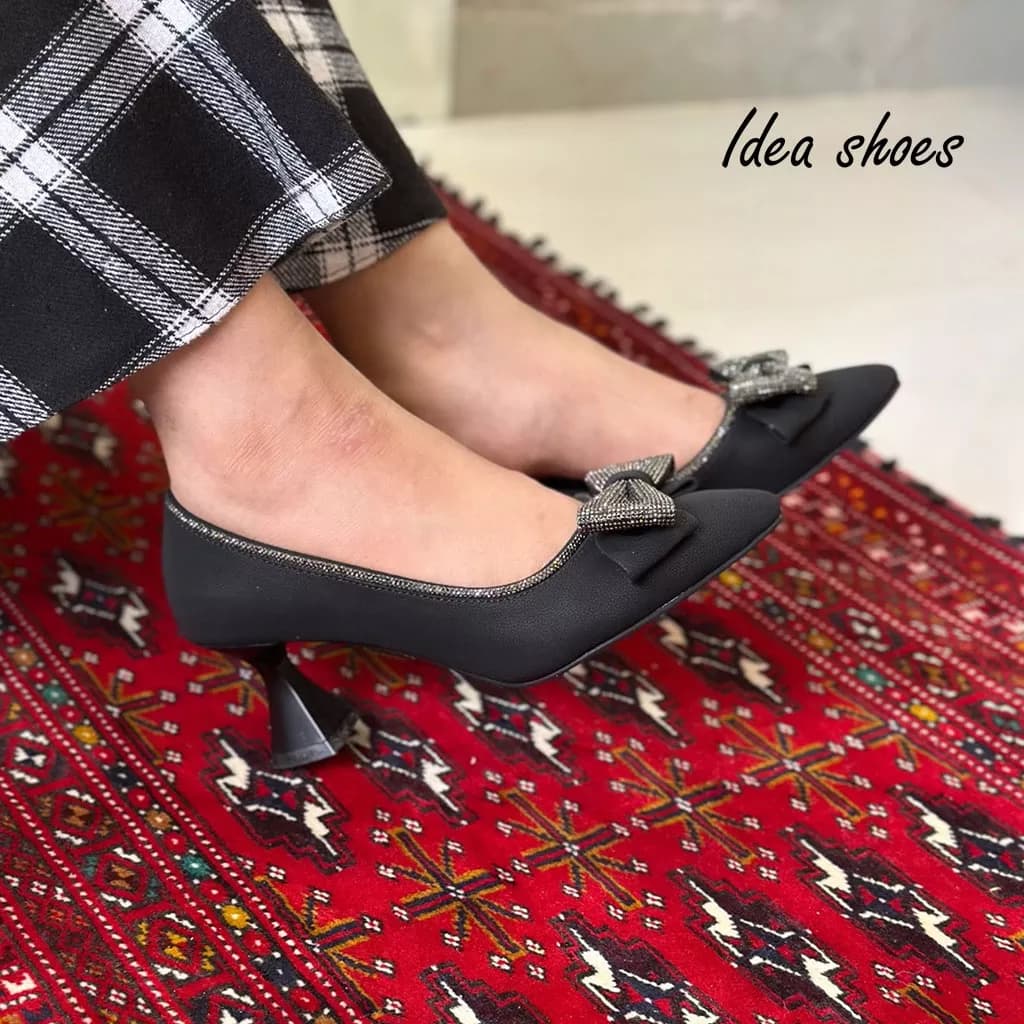 کفش مجلسی دخترانه بغل باز پاپیونی کد 604 — تصویر ۷