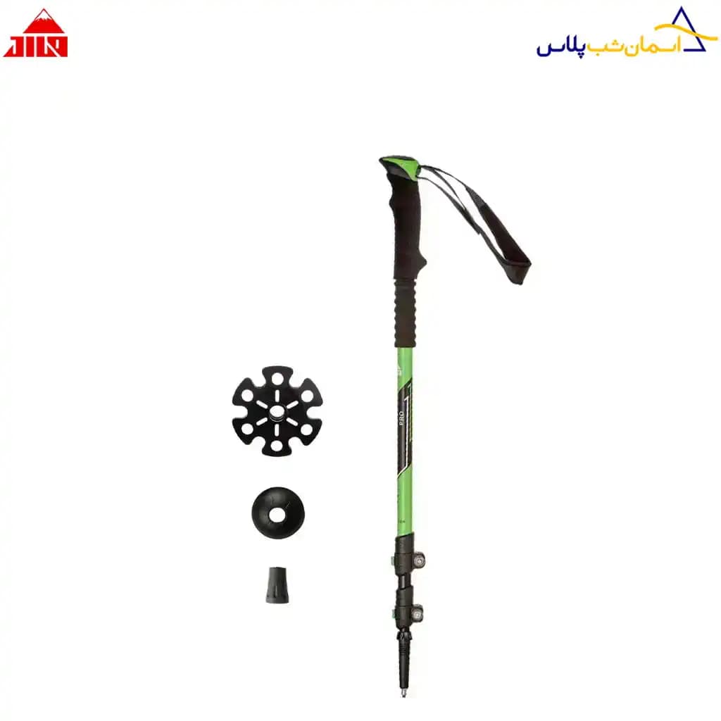 عصای کوهنوردی جیلو رنگ سبز مشکی — تصویر ۲