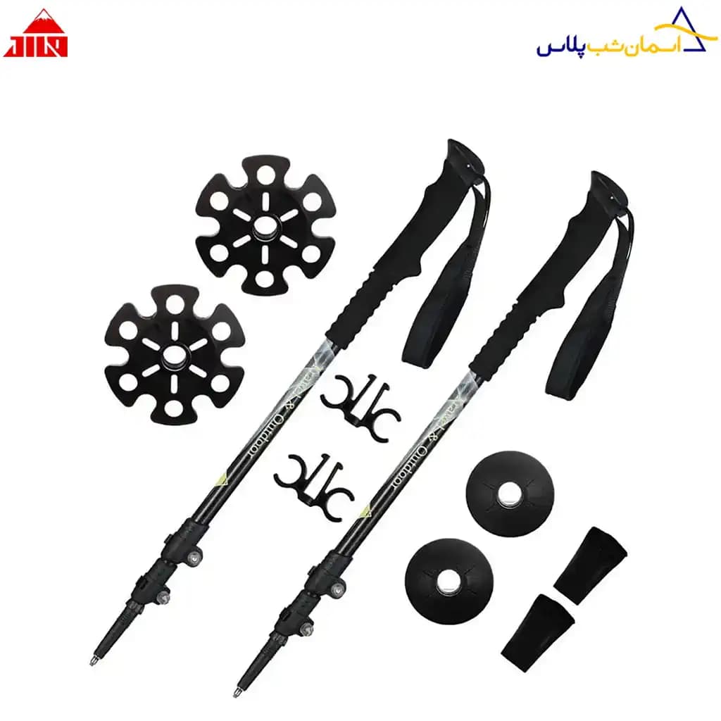 عصای کوهنوردی جیلو رنگ طوسی مشکی — تصویر ۲