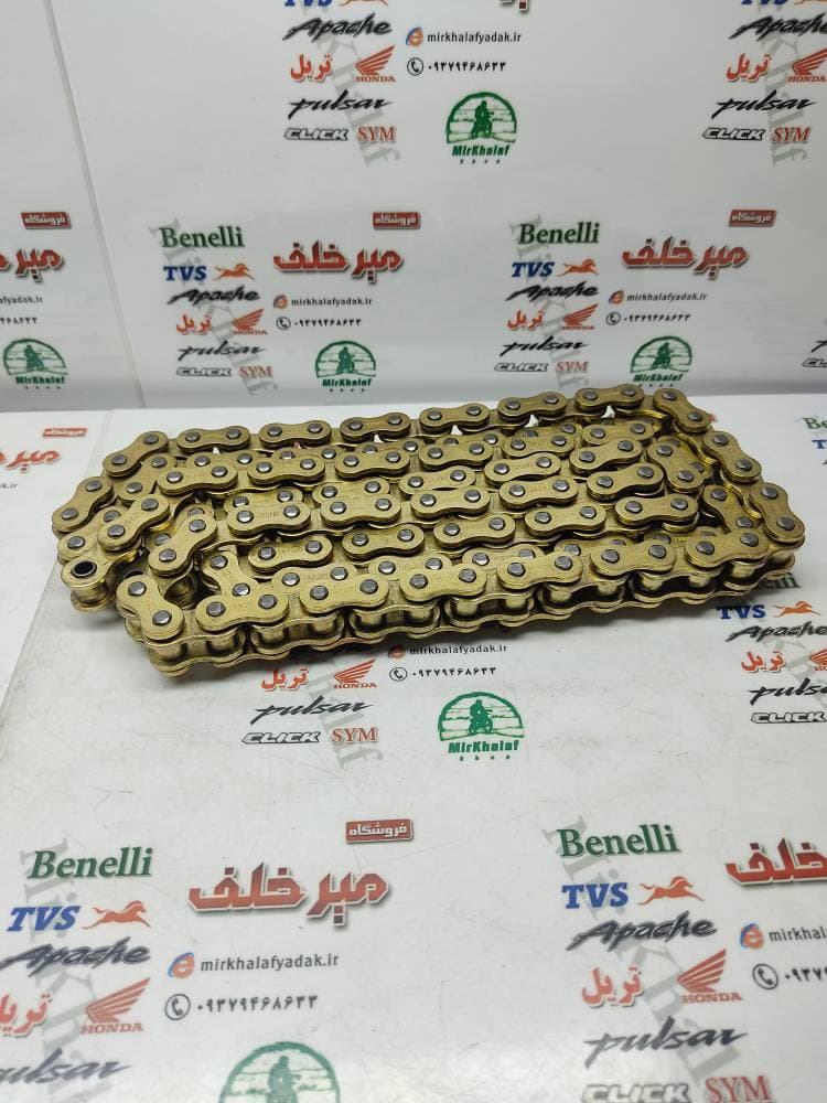 زنجیر 120 دانه 525 طلایی فولادی ساده (درجه 1) — تصویر ۲