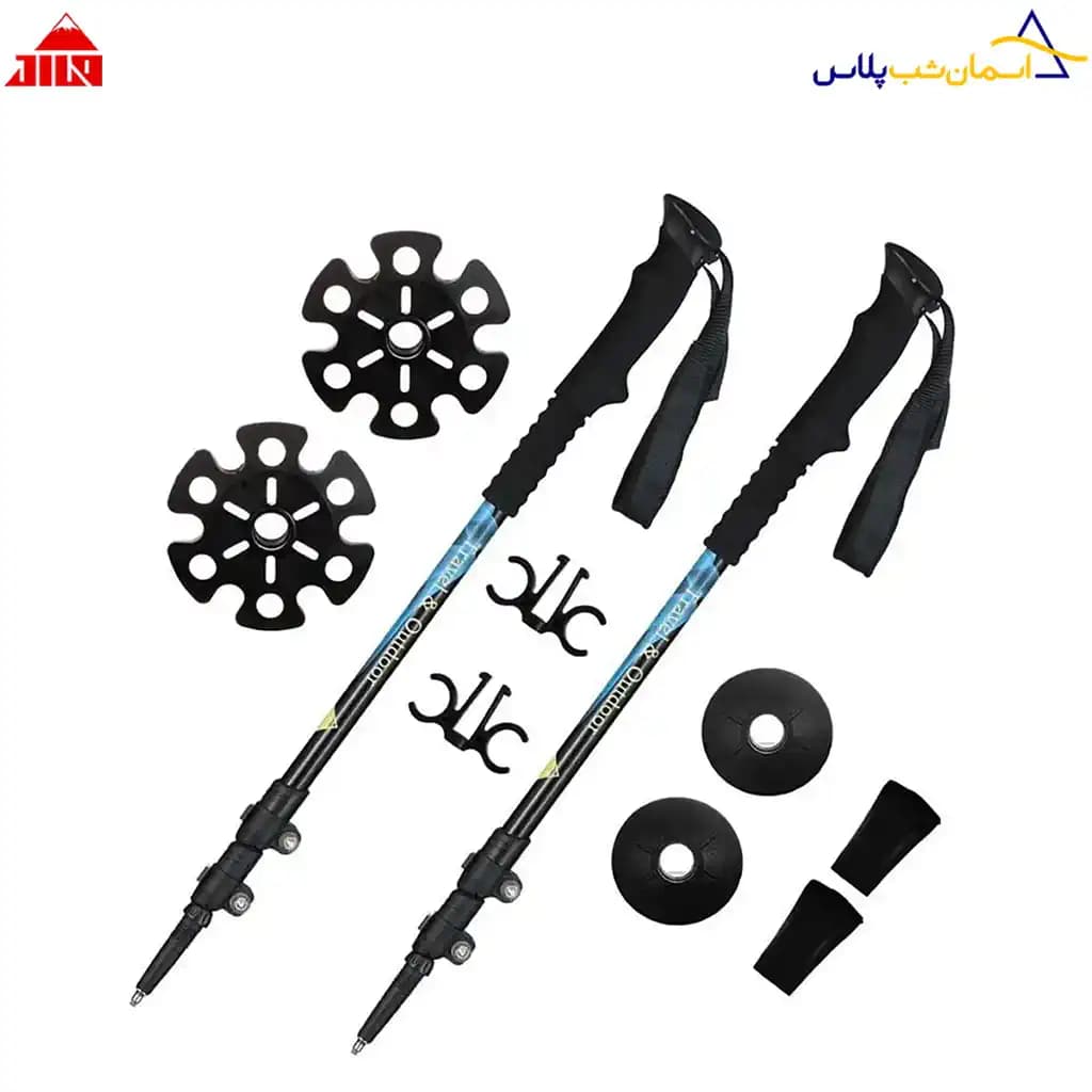 عصای کوهنوردی جیلو رنگ آبی مشکی — تصویر ۶