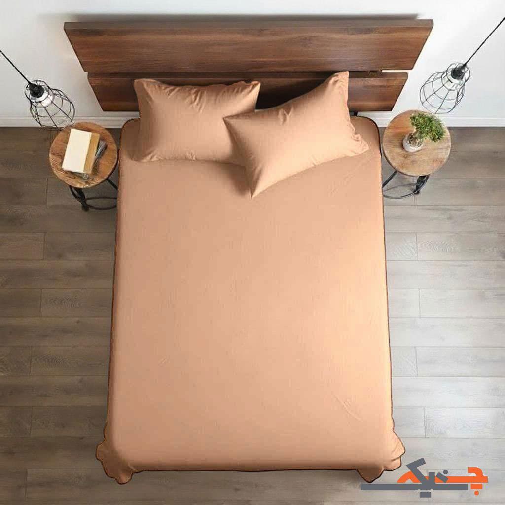 ملحفه کشدار 2 نفره طرح ترک ساده (نسکافه ای) عرض180 کد MM180361710