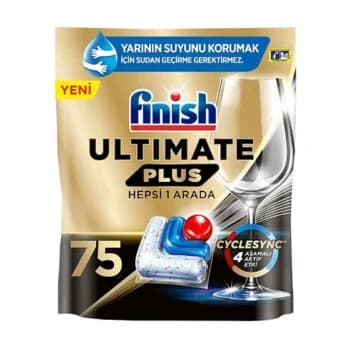 قرص ماشین ظرفشویی 4 آنزیم فینیش Finish مدل ultimate plus بسته 75 عددی