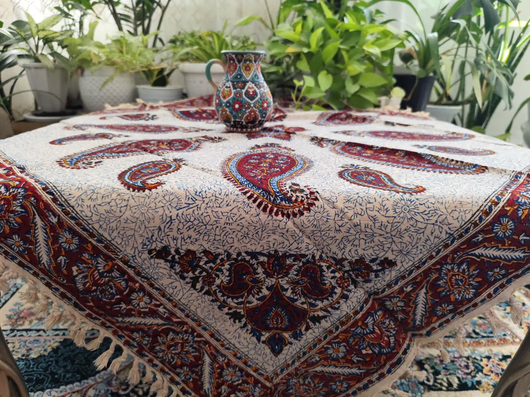 رومیزی سنتی قلمکاری ابعاد مستطیلی — تصویر ۱۰
