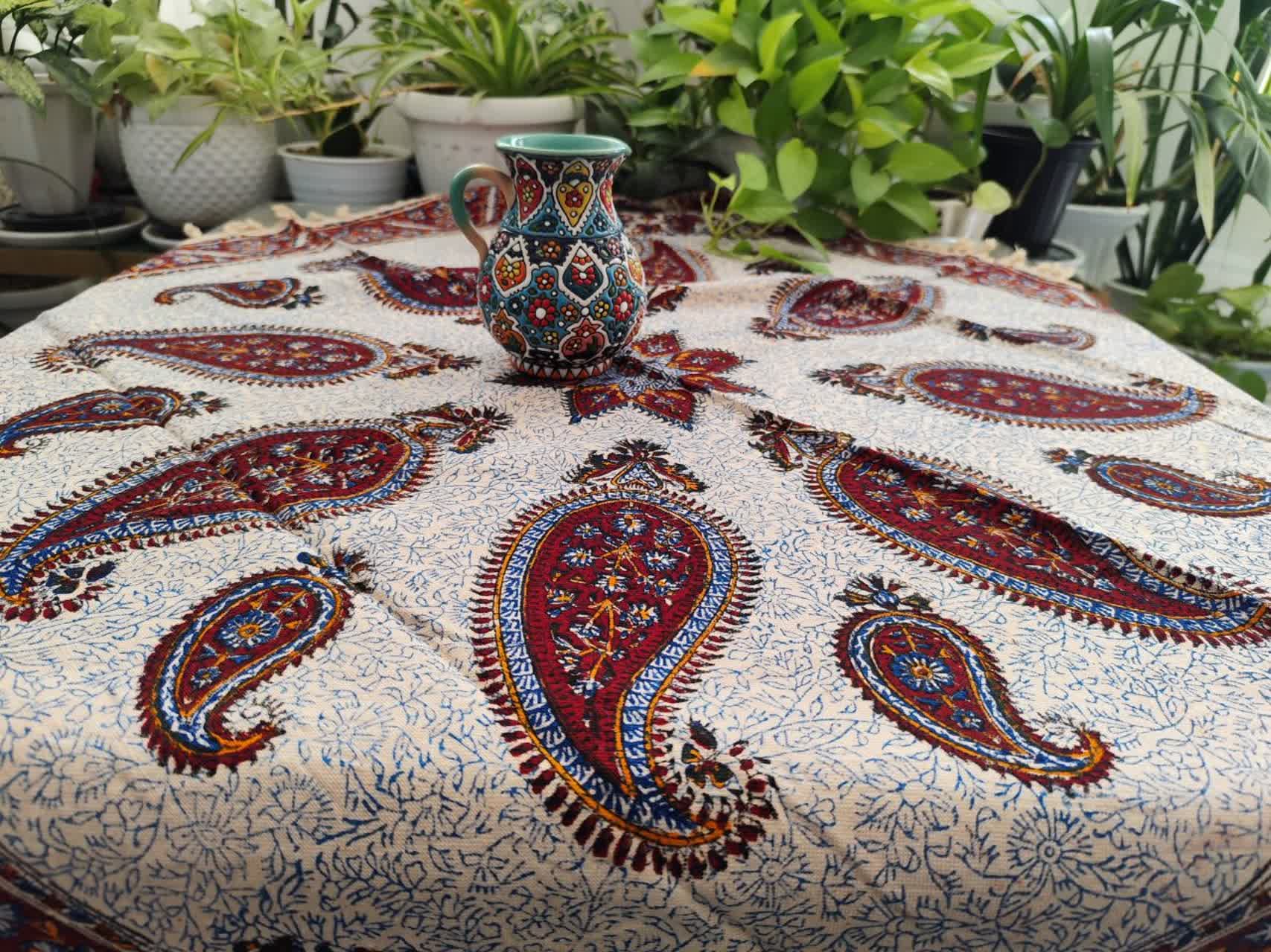 رومیزی سنتی قلمکاری ابعاد مستطیلی — تصویر ۱۱
