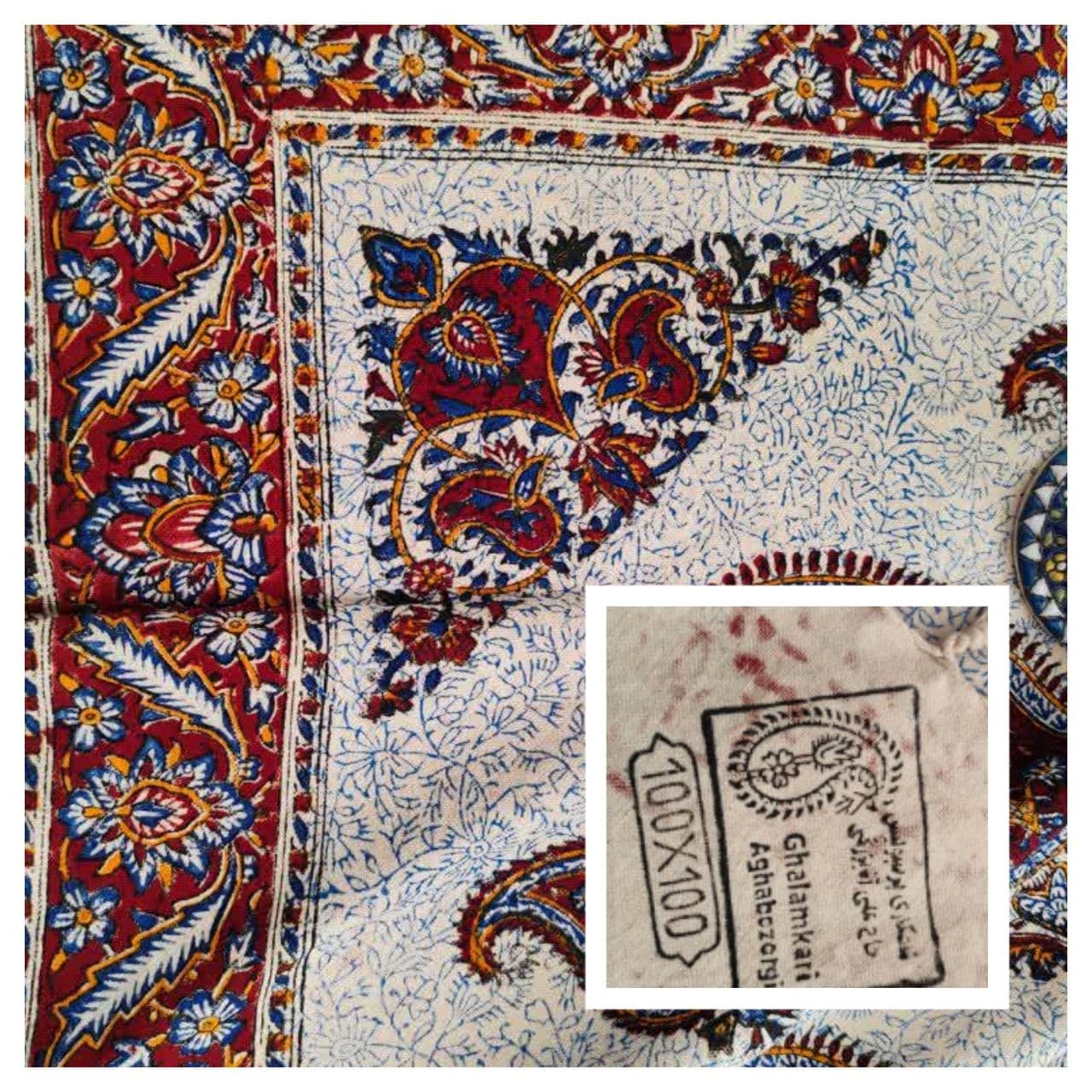 رومیزی سنتی قلمکاری ابعاد مستطیلی — تصویر ۵