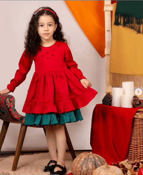 پیراهن دخترانه شب یلدا مدل کمند — تصویر ۵