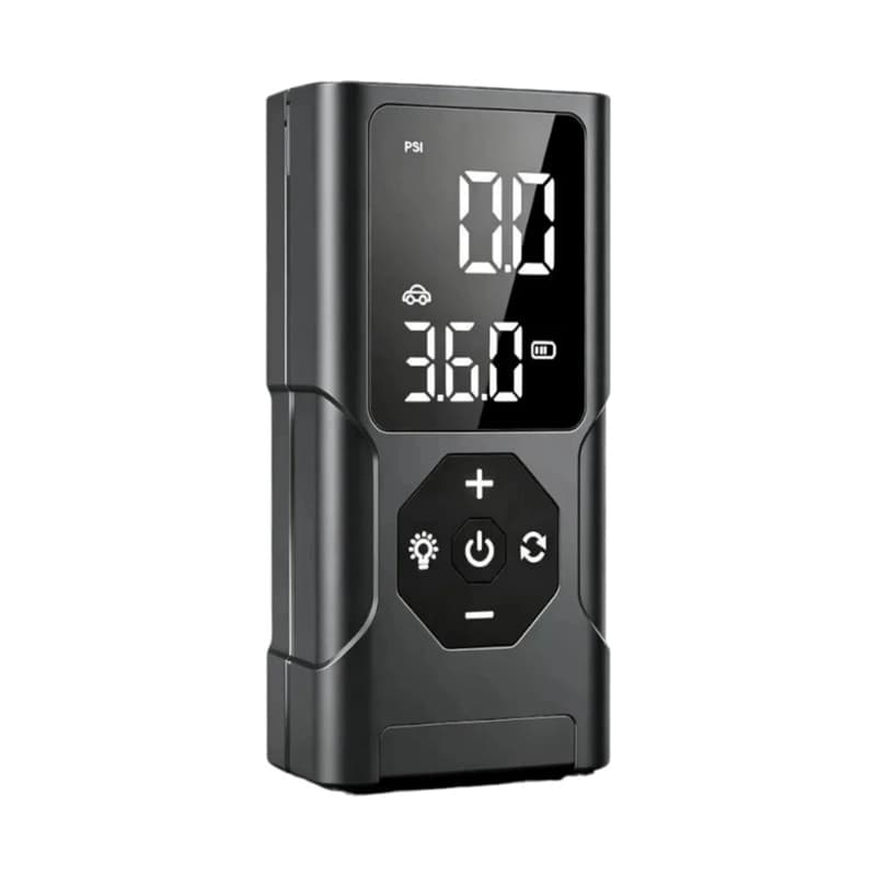 پمپ باد شارژی با پاور بانک و چراغ قوه مدل wireless inflatable pump — تصویر ۸