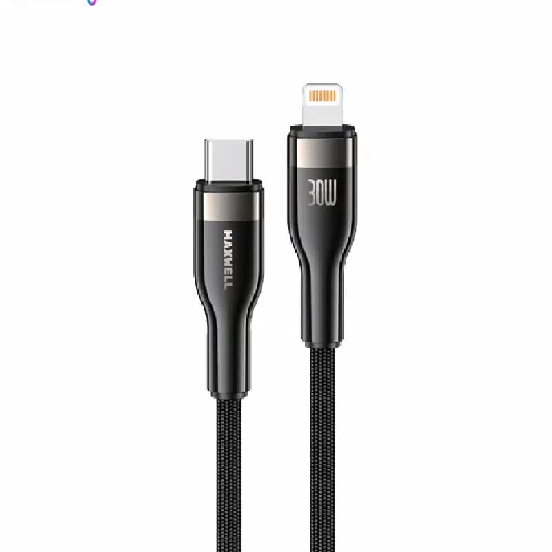 کابل و تبدیل تایپ سی یا لایتنینگ 30 واتی مکسول مدل TURBO LINE