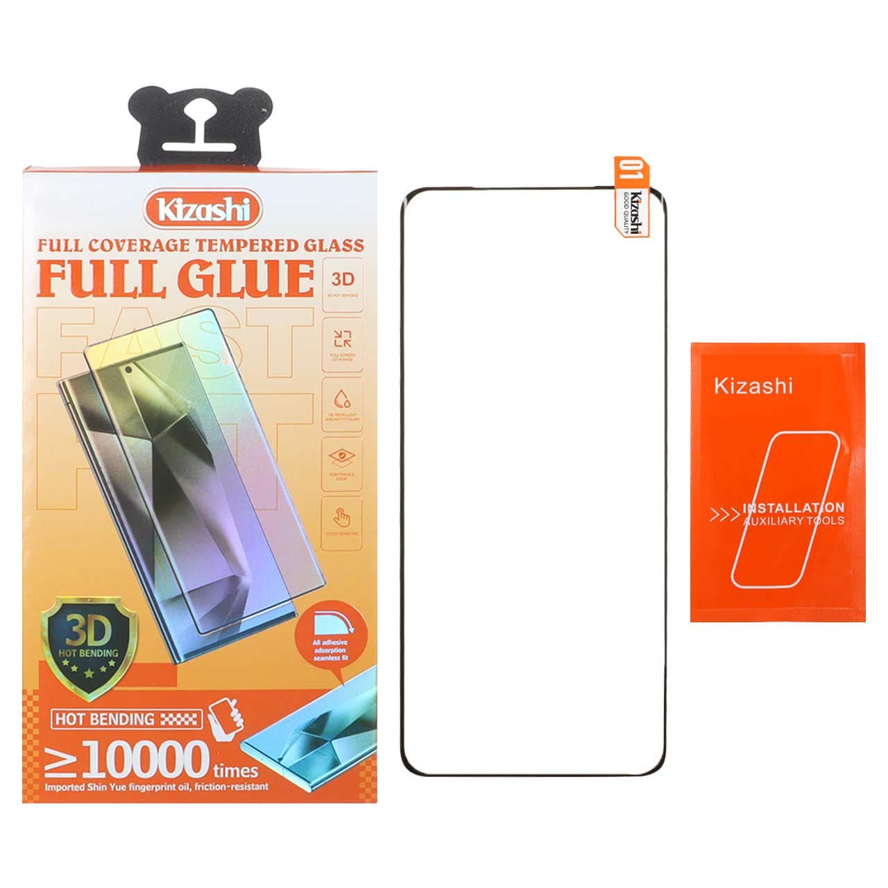 محافظ صفحه نمایش شیشه ای خم فول چسب اورجینال Kizashi مدل Samsung Galaxy S21 Ultra — تصویر ۲