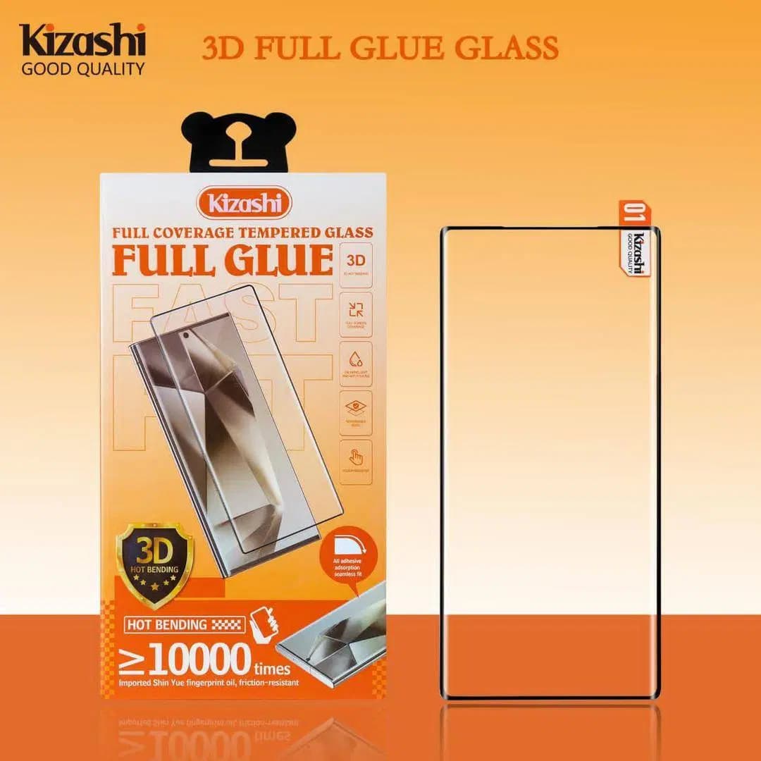 محافظ صفحه نمایش شیشه ای خم فول چسب اورجینال Kizashi مدل Samsung Galaxy S21 Ultra — تصویر ۳