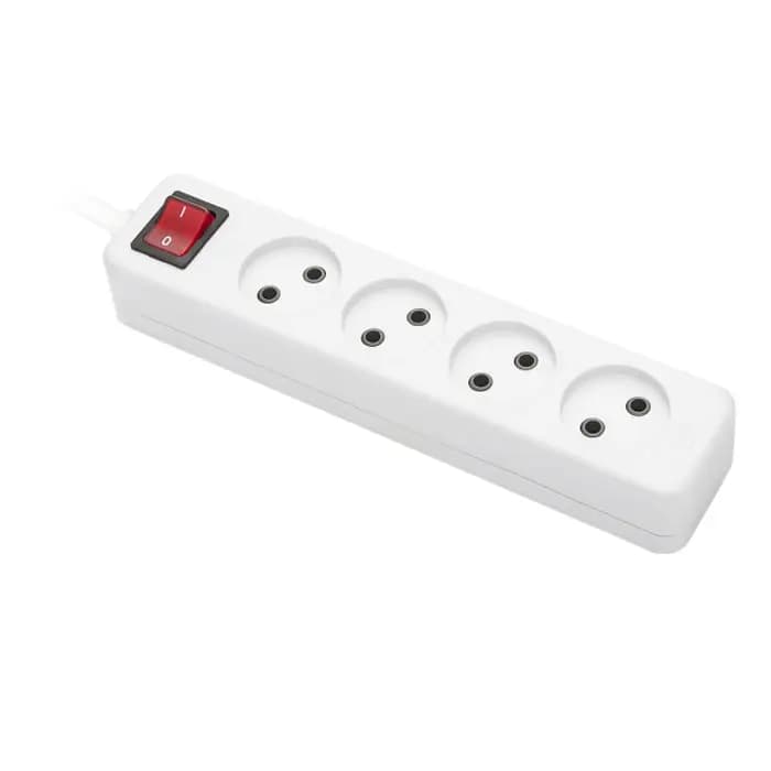 رابط چهار خانه بدون ارت مدل شهاب با کلید و کابل 1.8 متری پارت الکتریک