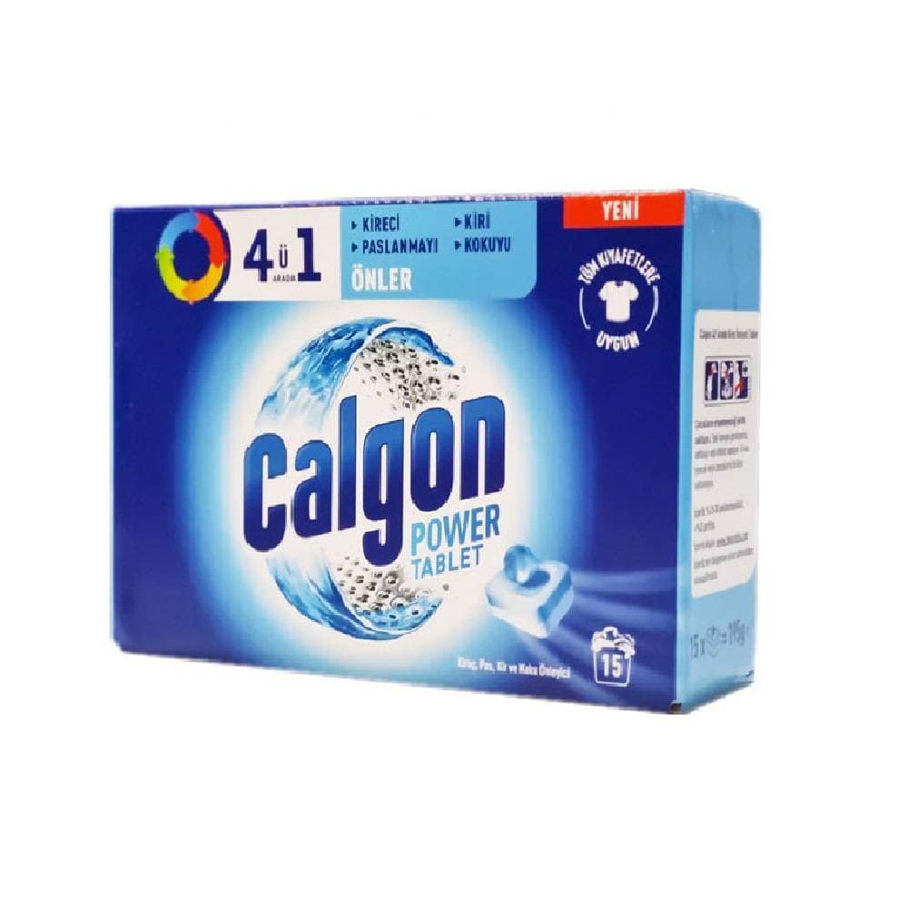 قرص جرم گیر ماشین لباسشویی کالگون Calgon بسته 15 عددی 4 کاره — تصویر ۲