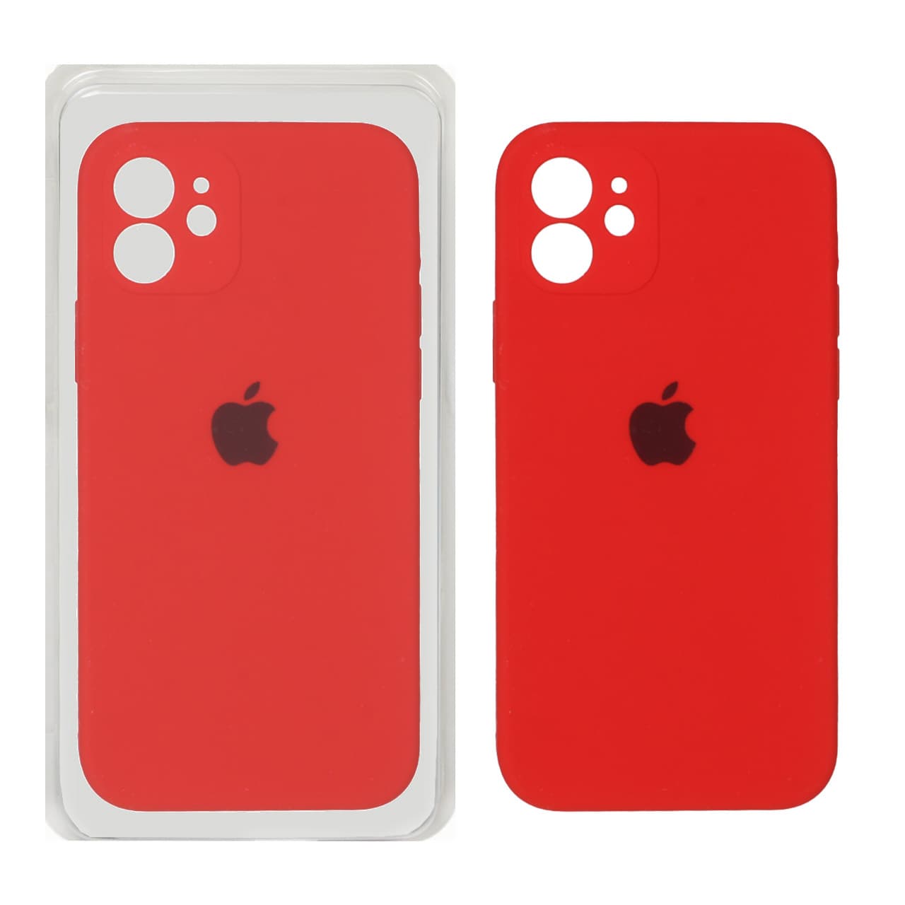 قاب سیلیکونی قرمز محافظ لنزدار اورجینال Apple iPhone 12