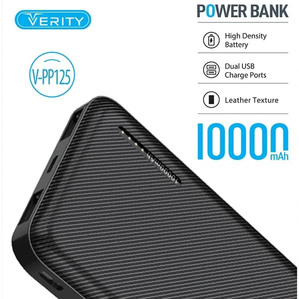 پاوربانک وریتی مدل V-PP125 ظرفیت 10000 میلی آمپر ساعت — تصویر ۴