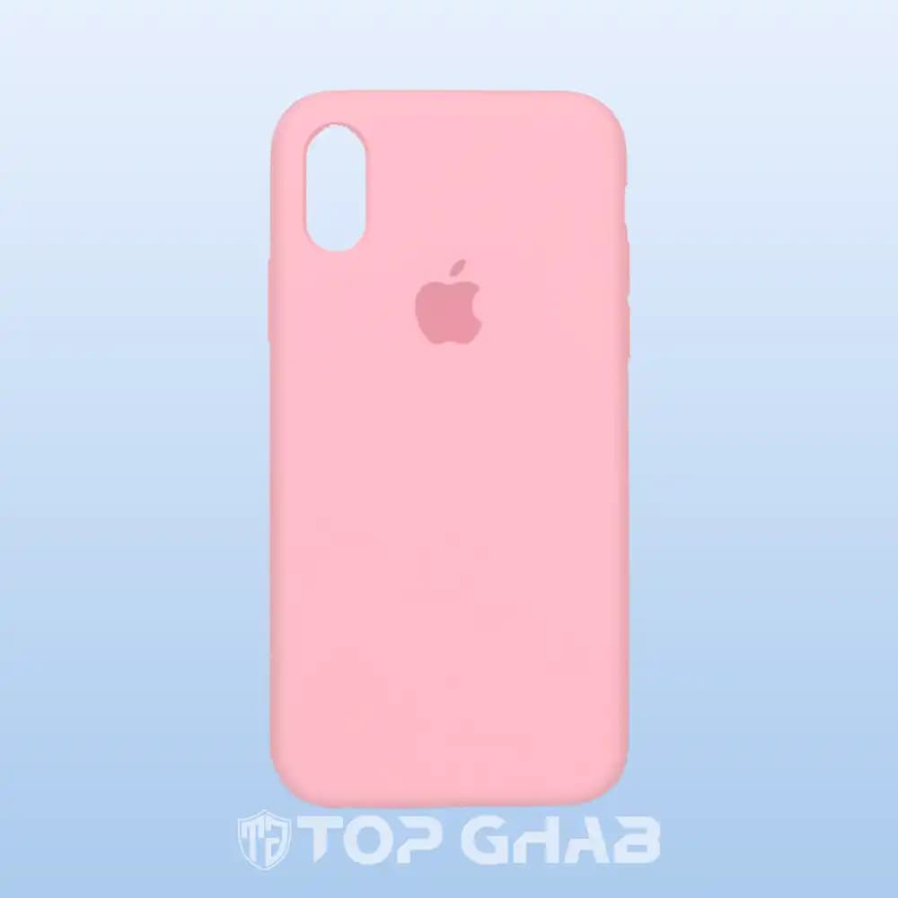 قاب سیلیکونی پاک کنی اورجینال Apple iPhone X / XS صورتی — تصویر ۲