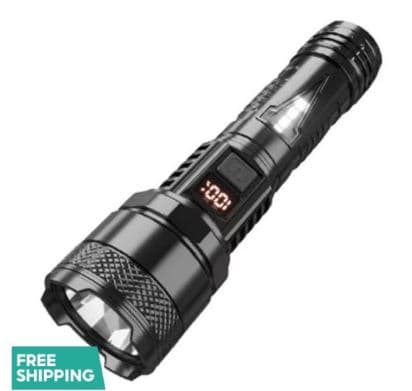 چراغ قوه LED شارژی با زوم و نور قوی مناسب گشت و فضای باز