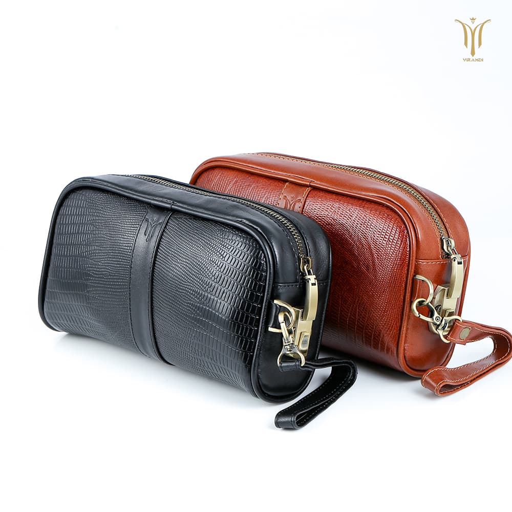 کیف دستی قفل دار چرم طبیعی vc2