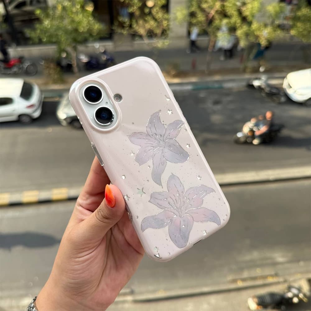 قاب گل لیلیوم و ستاره کد CSB مناسب برای گوشی موبایل آیفون Apple iPhone 13 / 13 Pro Max / 14 Pro Max / 15 Pro Max / 16 / 16 Pro Max / 17 Pro / 17 Pro Max — تصویر ۴