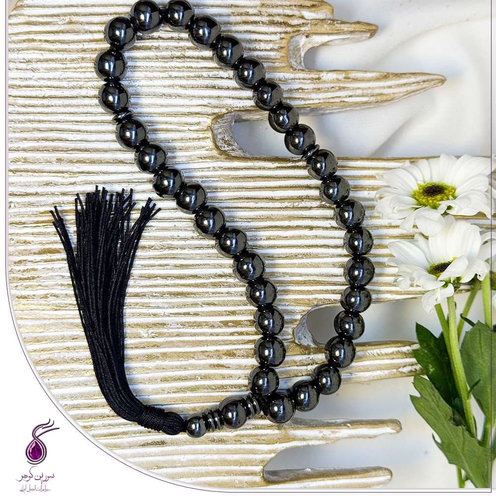 تسبیح سنگ حدید دودی 33 دانه