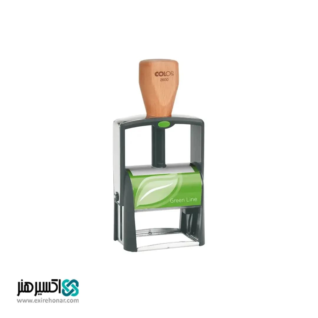 مهر ژلاتینی بدنه فلزی دسته چوبی Colop Green Line 2600
