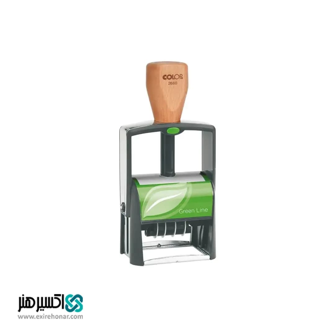 مهر تاریخ‌ دار فارسی Colop Green Line 2660