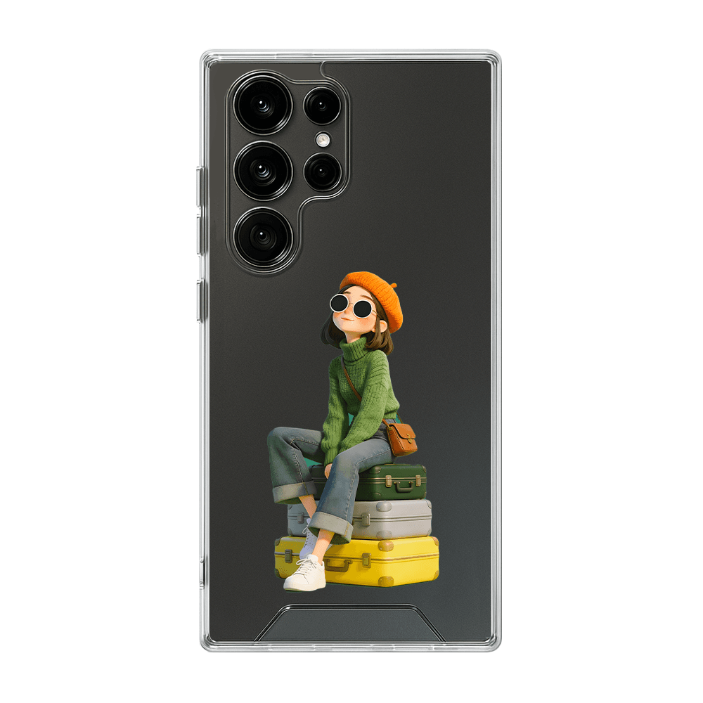 قاب شفاف چاپی طرح دختر مسافر کد T0047 مناسب برای گوشی موبایل سامسونگ گلکسی Samsung Galaxy A02S/A03/A03S/A03 Core/A04/A04S/A05/A05S/A06/A07/A10/A10S/A11/A12/A13/A14/A15/A16/A17/A20/A20S/A21S/A22 4G/A22
