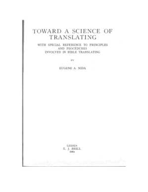 دانلود کتاب Toward a Science of Translating: With Special Reference to Principles and Procedures Involved in Bible Translating