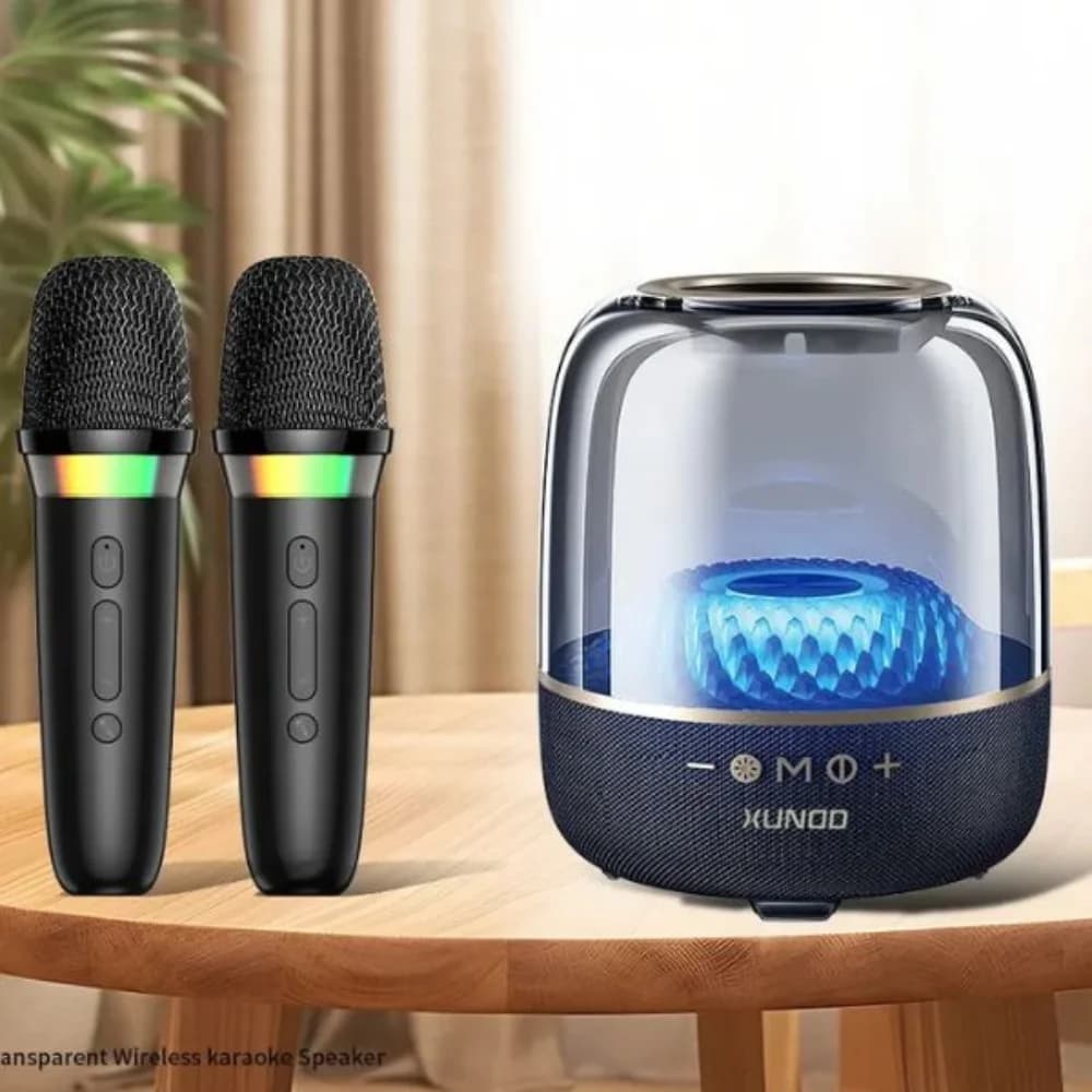 اسپیکر رقص نور دار RGB ژاند همراه با 2 میکروفون مدل SP010 — تصویر ۳