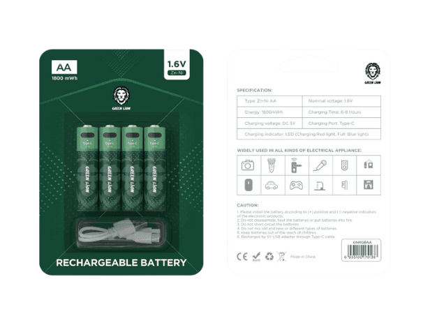 باتری قلمی شارژی گرین (Green Rechargeable AA Battery)