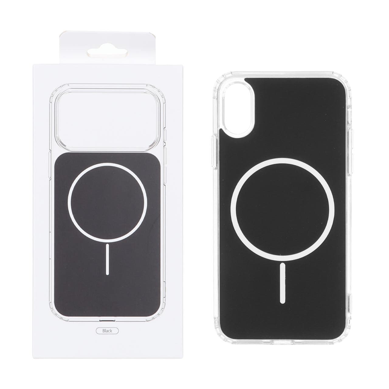 قاب پشت رنگی دور ژله ای با قابلیت شارژ MagSafe مدل Apple iPhone X / iPhone XS – مشکی (پک دار)