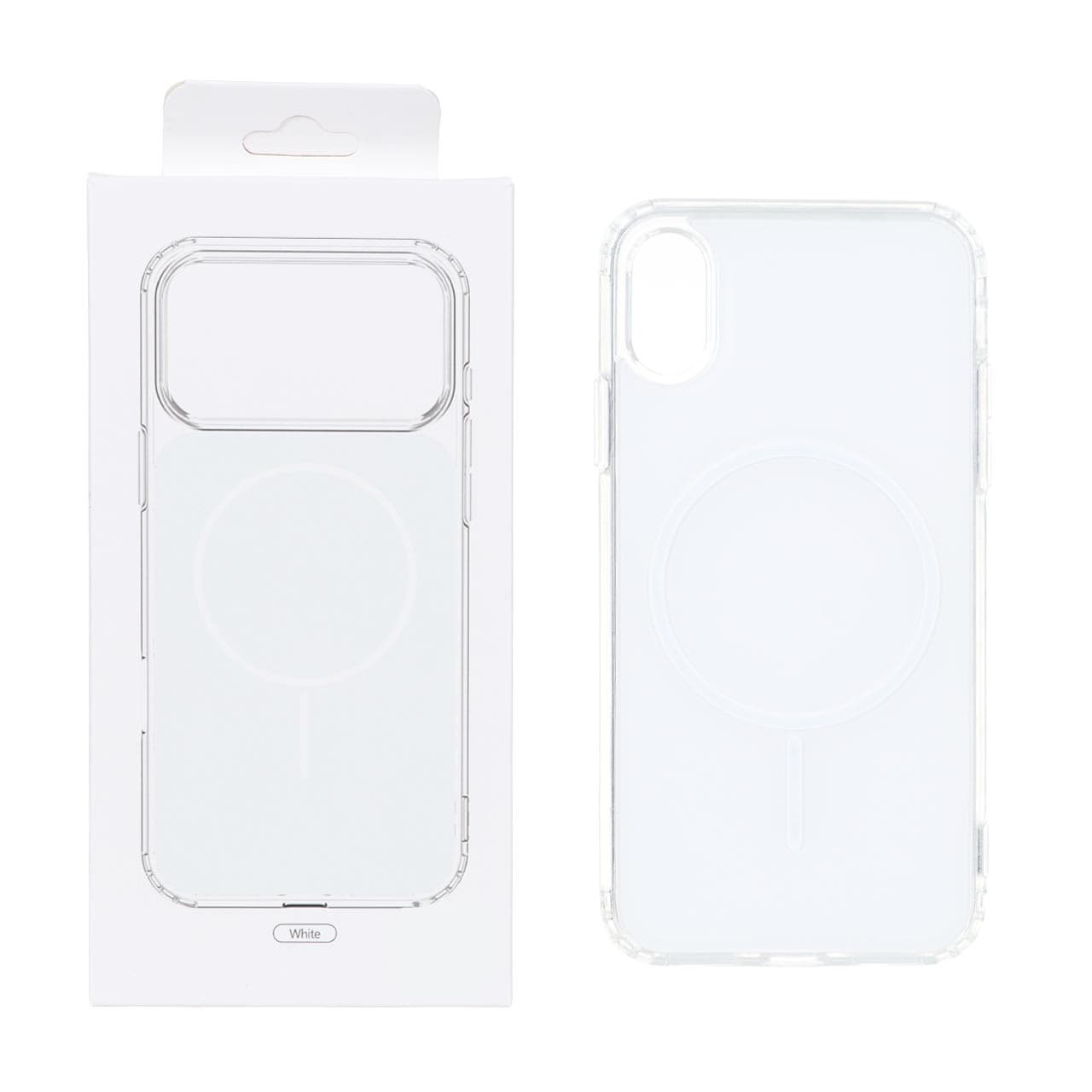 قاب پشت رنگی دور ژله ای با قابلیت شارژ MagSafe مدل Apple iPhone X / iPhone XS – سفید (پک دار)