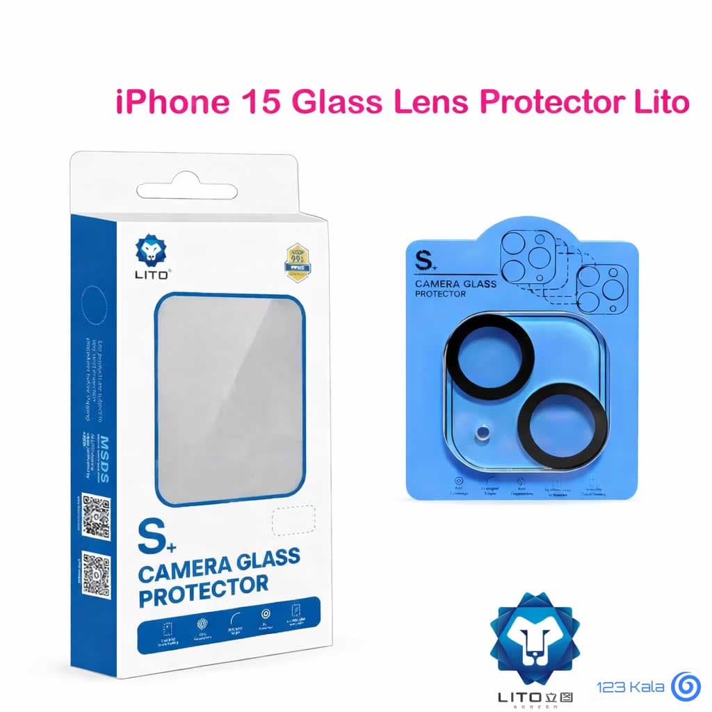 محافظ لنز دوربین شیشه‌ای 3D برند Lito مناسب برای گوشی موبایل اپل iPhone 15