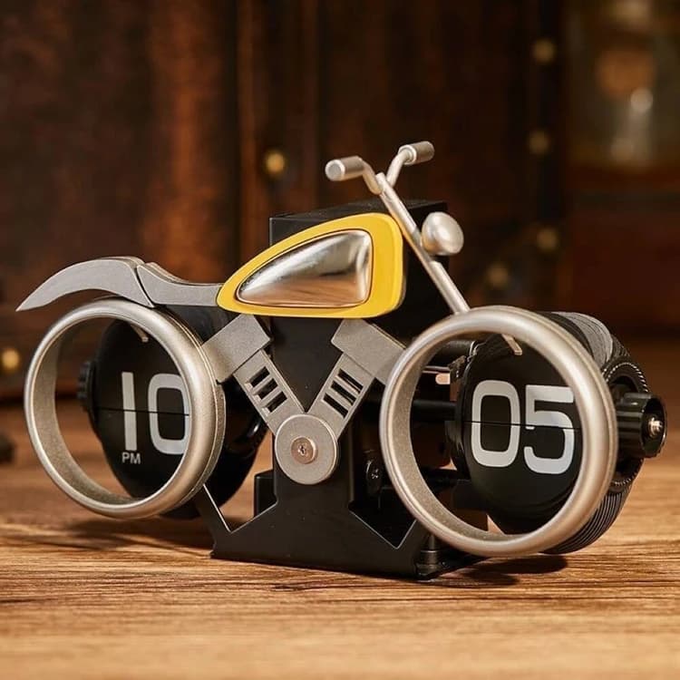 ساعت رومیزی طرح موتور فلیپ کلاک مدل Flip Clock MotorCycle F116 — تصویر ۴
