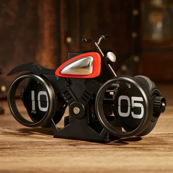 ساعت رومیزی طرح موتور فلیپ کلاک مدل Flip Clock MotorCycle F116 — تصویر ۲