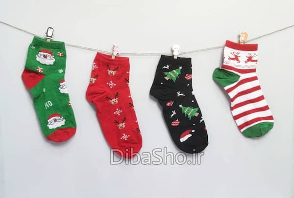 جوراب زنانه نیم ساق کریسمس