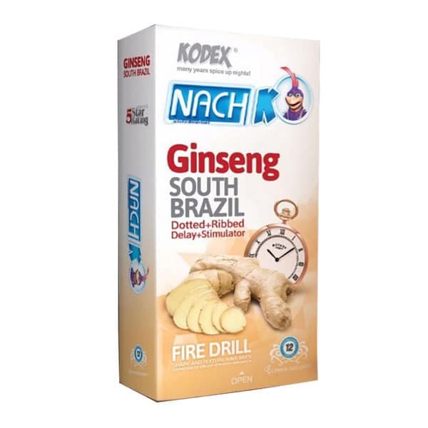 کاندوم کدکس با قابلیت سفت کنندگی و افزایش نعوظ حاوی جنسینگ در بسته بندی 12 عددی