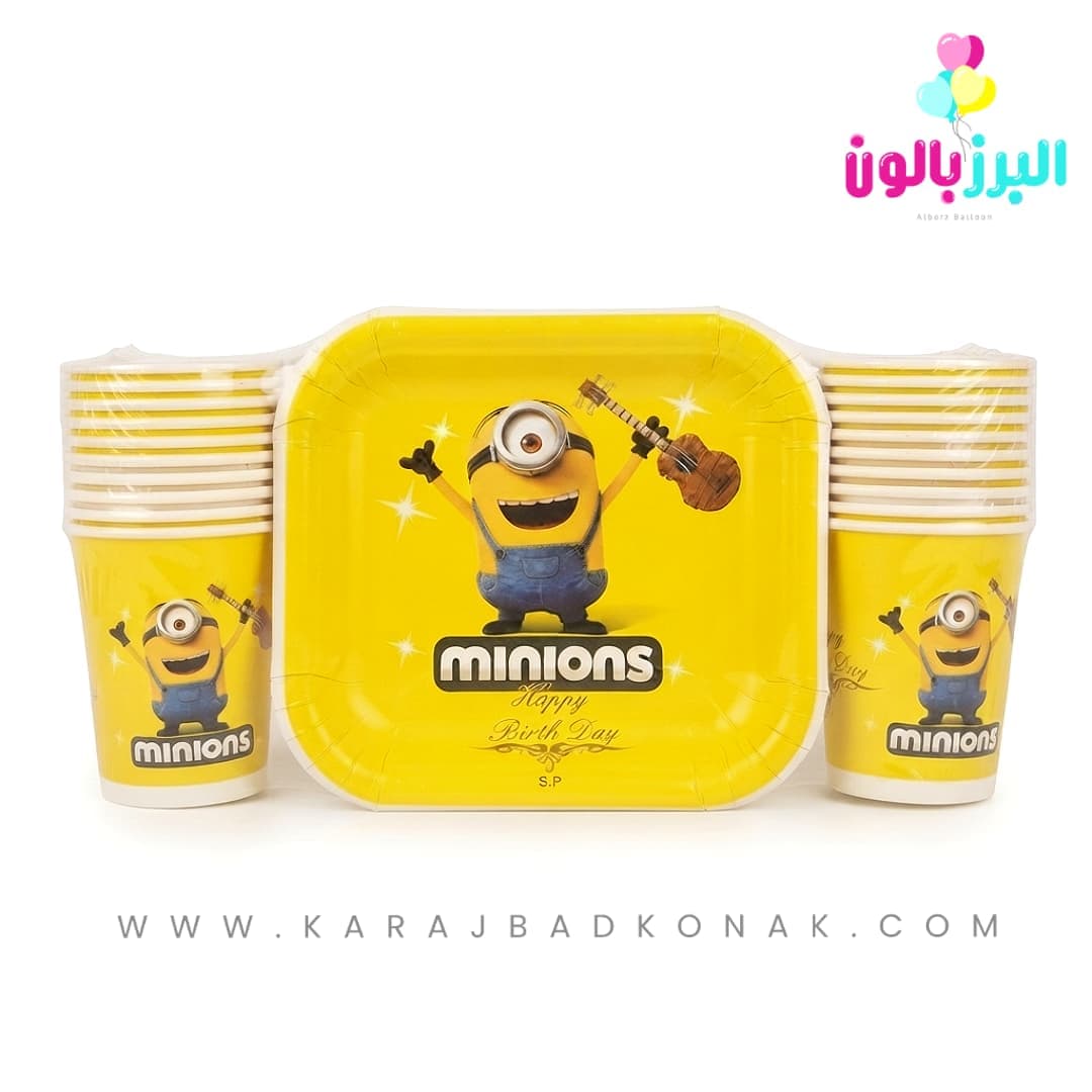 ست پیش دستی و لیوان تم مینیون
