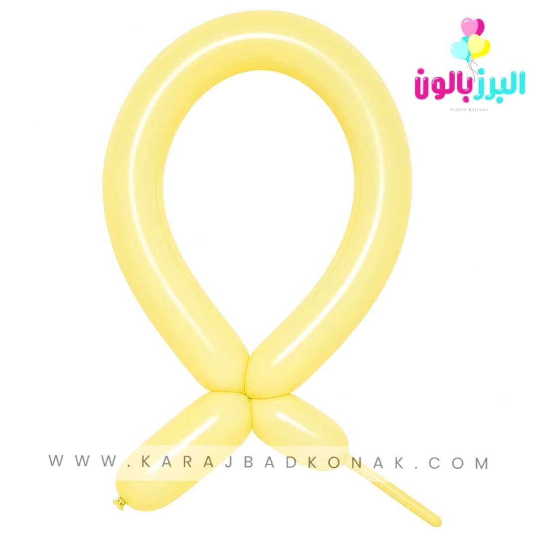 بادکنک ماری رنگ زرد پاستلی